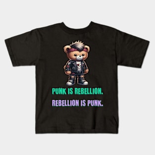 Punk teddy bear Kids T-Shirt